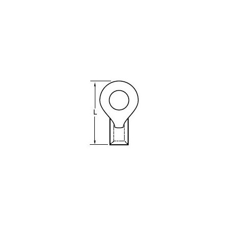 Molex Ring Terminal, 3/8 in Stud Size, 6 AWG, Bare Insulated, Crimp Termination Only 191930230